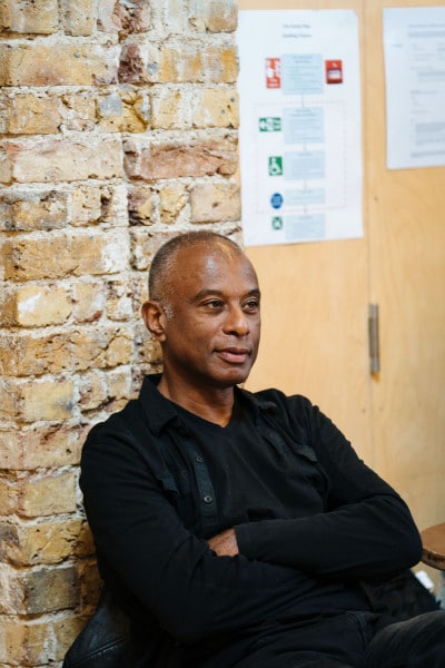 Caryl Phillips at Strange Fruit rehearsals at the Bush Theatre © Helen Murray